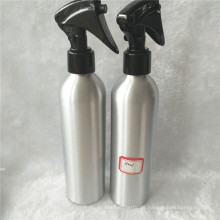 250ml Silber Aluminium Flasche mit schwarzem Kunststoff-Trigger-Sprayer